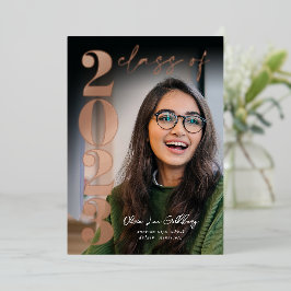 Invitación Con Relieve Metalizado Invitación moderna de graduación de Relieve metali