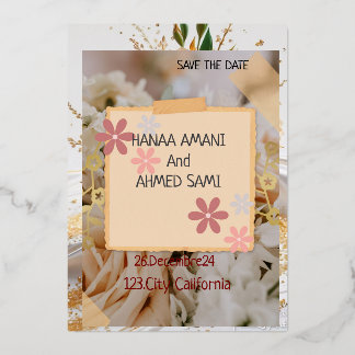 Invitación Con Relieve Metalizado Invitation de Mariage Éblouissante