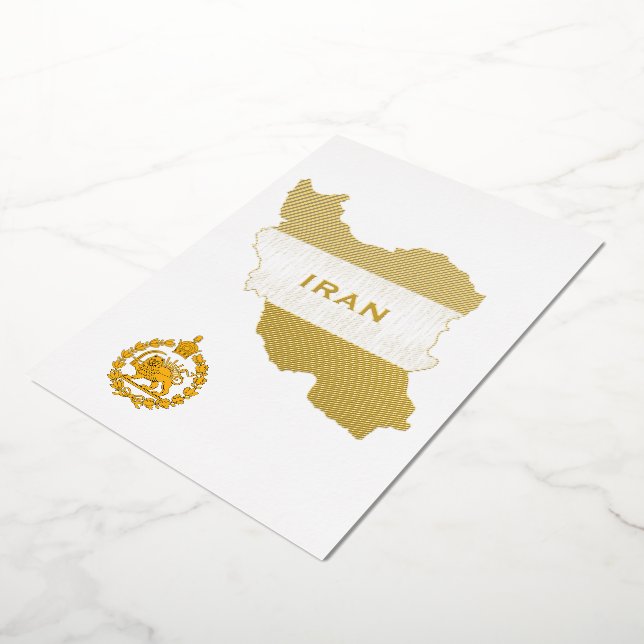 Invitación Con Relieve Metalizado Iran Map Solid Brass Wax Stamper (girado)