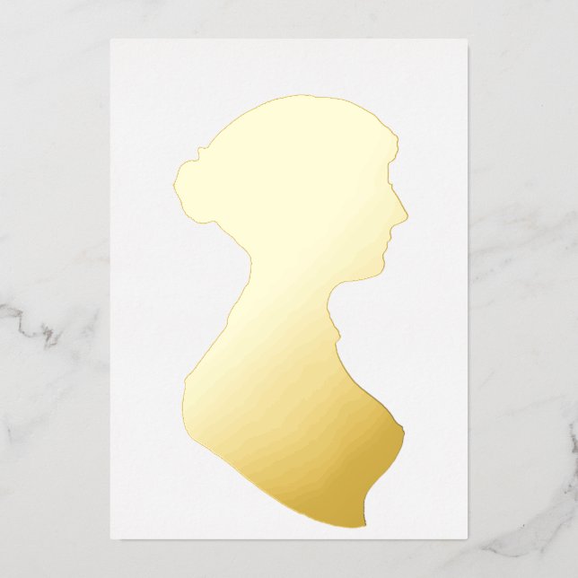 Invitación Con Relieve Metalizado Jane Austen (Anverso)