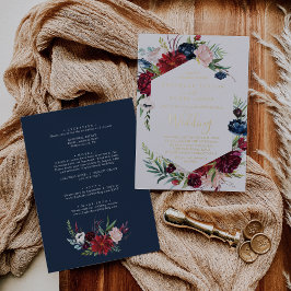 Invitación Con Relieve Metalizado Jardín de Otoño | Boda Todo en Uno con Hojalata Do