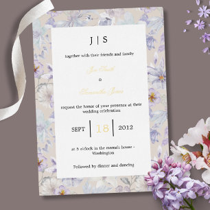 Invitación Con Relieve Metalizado jardín romántico de hada floral