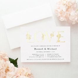 Invitación Con Relieve Metalizado Jardín Secreto Floral LOVE Ensayo Cena