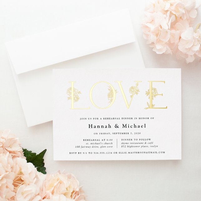 Invitación Con Relieve Metalizado Jardín Secreto Floral LOVE Ensayo Cena (Subido por el creador)