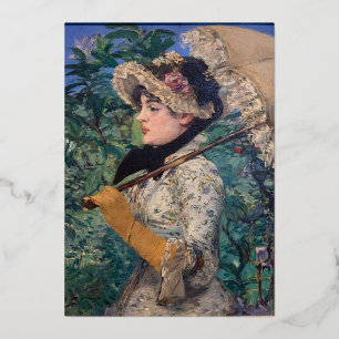 Invitación Con Relieve Metalizado Jeanne (Primavera) De Édouard Manet