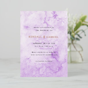 Invitación Con Relieve Metalizado Kendall Purple Elegant Wedding Save the Date