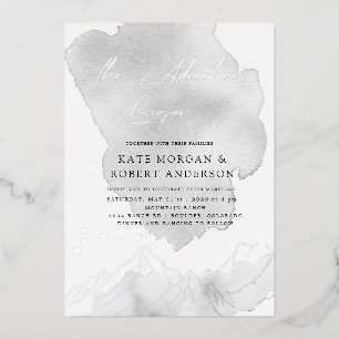 Invitación Con Relieve Metalizado La aventura comienza Elegante boda