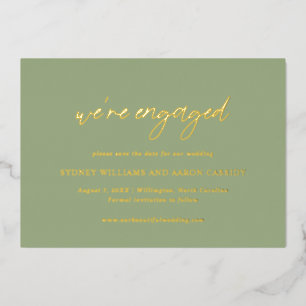 Invitación Con Relieve Metalizado La boda moderna verde y sabrosa de Sydney salva la