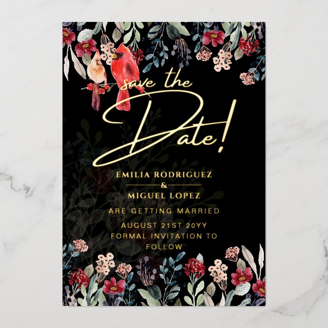 Invitación Con Relieve Metalizado La Boda Real De Relieve metalizado dorado Pampas S (Anverso)