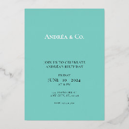 Invitación Con Relieve Metalizado La caja azul