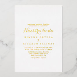 Invitación Con Relieve Metalizado La caligrafía moderna Nuestra Boda Boda Gold