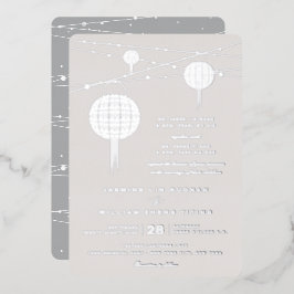 Invitación Con Relieve Metalizado La doble felicidad simple alumbra al Boda chino