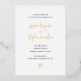Invitación Con Relieve Metalizado La moderna y elegante boda de Yasmin salva la fech