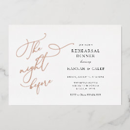 Invitación Con Relieve Metalizado La noche antes del ensayo del Boda real