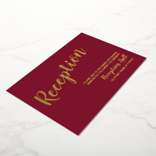 Invitación Con Relieve Metalizado La recepción de la boda con escritura moderna Borg