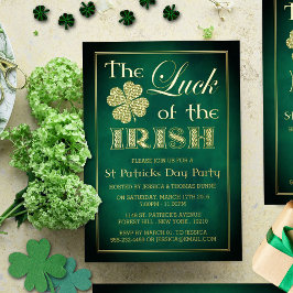 Invitación Con Relieve Metalizado La Suerte De Los Irlandeses Fiesta De San Patricio