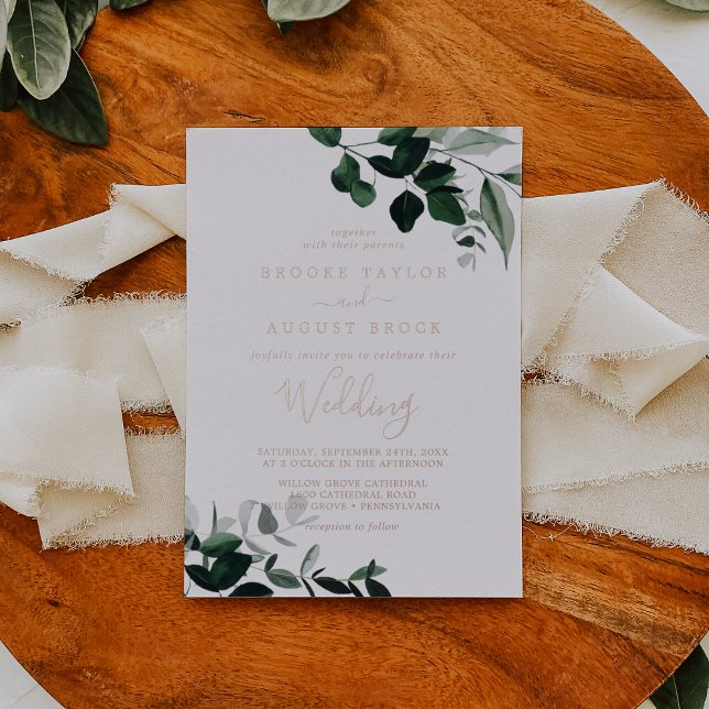 Invitación Con Relieve Metalizado La vegetación esmeralda | Boda Rosa de Relieves me (Subido por el creador)