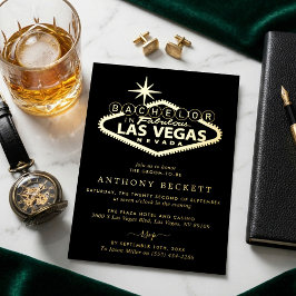 Invitación Con Relieve Metalizado Las Vegas Casino Despedida de Soltero Real
