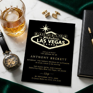 Invitación Con Relieve Metalizado Las Vegas Casino Despedida de Soltero Real