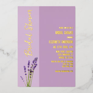 Invitación Con Relieve Metalizado Lavender Love Bridal Shower