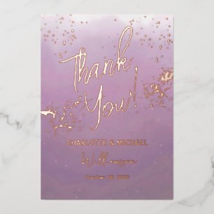 Invitación Con Relieve Metalizado Lavender Moderno Ombré Foto Superposición Boda Gra