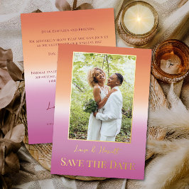 Invitación Con Relieve Metalizado Lesbian Wedding Photo Pride Flag Gradient Gold