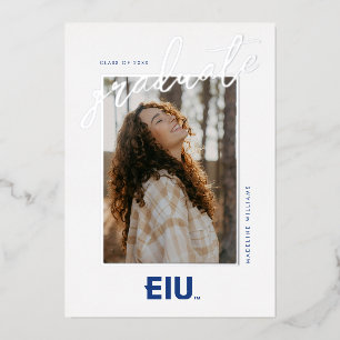 Invitación Con Relieve Metalizado Letra en Bloque de la EIU