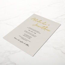 Letras de oro simples de marfil Boda