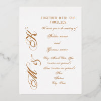“Letras en tono dorado” Boda