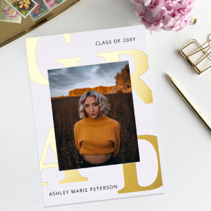 Invitación Con Relieve Metalizado Letras negrita simple y moderna Relieve metalizado