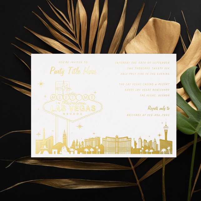 Invitación Con Relieve Metalizado Letrero de evento especial de Las Vegas (Subido por el creador)