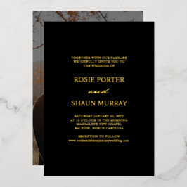 Invitación Con Relieve Metalizado Leyenda de lápiz caligrafía mínima Boda de fotogra