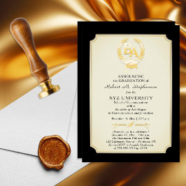 Invitación Con Relieve Metalizado Licenciatura en Artes - Grado de Licenciado en Art