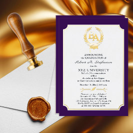 Invitación Con Relieve Metalizado Licenciatura en Artes Graduación de la Facultad de