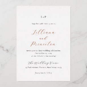 Invitación Con Relieve Metalizado Lilliana Elegant Modern Boda
