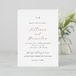 Invitación Con Relieve Metalizado Lilliana Elegant Modern Boda