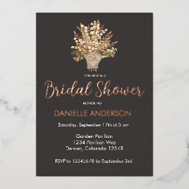Invitación Con Relieve Metalizado Lily Of The Valley Bouquet Bridal Shower