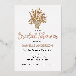 Invitación Con Relieve Metalizado Lily Of The Valley Bouquet Bridal Shower
