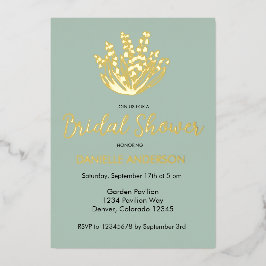 Invitación Con Relieve Metalizado Lily Of The Valley Bouquet Bridal Shower Relieve m