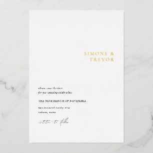 Invitación Con Relieve Metalizado Limpiar la boda moderna blanca y negra salva la fe