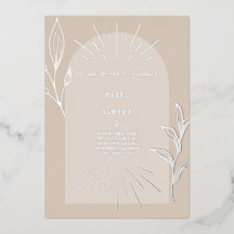 Line Art Arch Botanical Tan