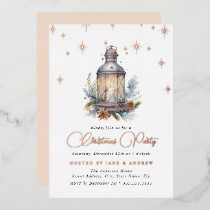 Invitación Con Relieve Metalizado Linterna de brillo festivo de Navidad 