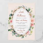 Invitación Con Relieve Metalizado Little Ballerina Kids Birday Rosa Gold Floral<br><div class="desc">Más invitaciones de cumpleaños de Bonito en la Pequeña Tienda Bayleigh!</div>
