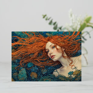 Invitación Con Relieve Metalizado "Llama de las Mareas" - Un Retrato Colorido