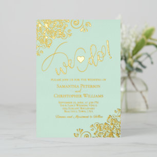 Invitación Con Relieve Metalizado ¡Lo Hacemos! Boda moderna, elegante, elegante, ele