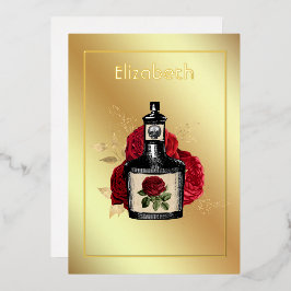 Invitación Con Relieve Metalizado Loción de veneno floral Invitat Relieve metalizado