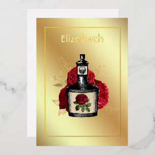 Invitación Con Relieve Metalizado Loción de veneno floral Invitat Relieve metalizado