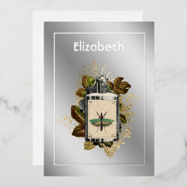 Invitación Con Relieve Metalizado Loción de veneno floral Invitat Relieve metalizado