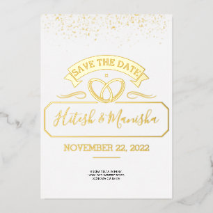 Invitación Con Relieve Metalizado Logo de emblema romántico boda Relieve metalizado