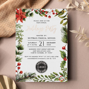 Invitación Con Relieve Metalizado Logo de Negocios Modernos Fiesta de Navidad y Fine